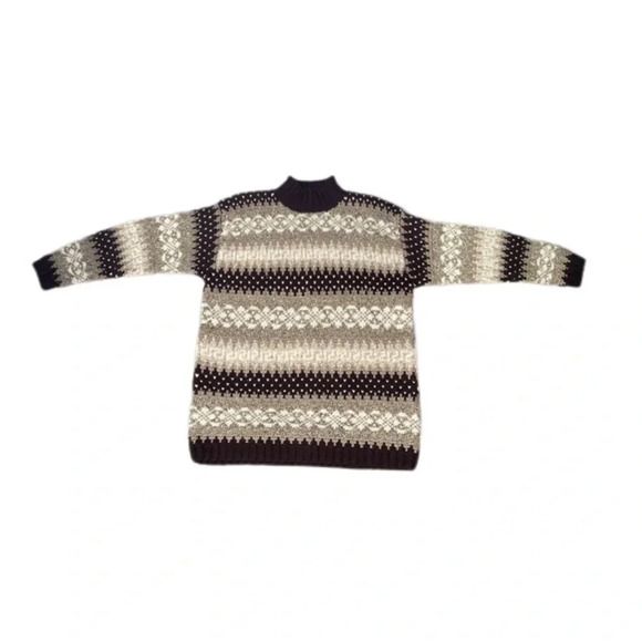 Vintage Jones New York Wool Blend Mock-neck Brown Sweater Men’s Small Runs Big - Picture 2 of 10